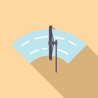 Simple, stylized graphic of a car windshield wiper on a beige background vector