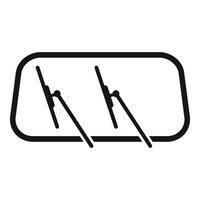 Simplified line art icon of a car's rearview mirror vector