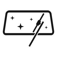 Clean windshield icon with sparkles and wiper vector