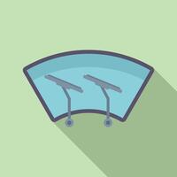 Flat design illustration of windshield wipers on a car's windscreen with a pastel background vector