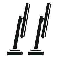 illustration of two modern wireless charging stands for mobile devices vector