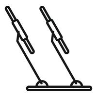 Line art drawing of gymnastics parallel bars vector