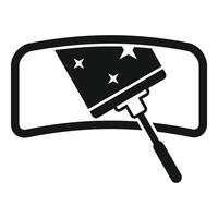 Black and white illustration of a windshield wiper in action, with star elements vector