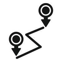Abstract twopoint route map icon vector