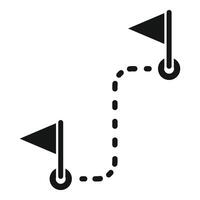 Dotted route between two points icon vector
