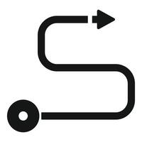 Black arrow path icon with starting point vector