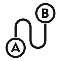 Abstract route from a to b concept icon vector
