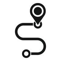 Route path with location pin icon vector