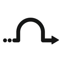 Black curve arrow icon on white background vector