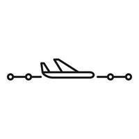 Simple line icon of an airplane taking off, isolated on a white background vector