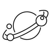 Simple line drawing of a planet and orbiting satellite vector