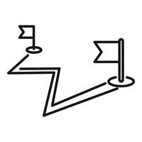 Line art of path to success with flags vector