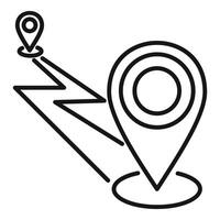 Linear navigation pins and route concept vector