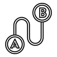 Flat design icon of connected points a and b vector