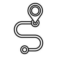 Route path with pin marker icon vector