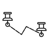 Line graph decline chart icon vector