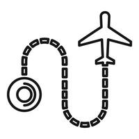 Black and white icon illustrating concept of aviation medicine or travel health vector