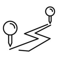 Pin and path map icon vector