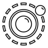 Abstract minimalist sun with orbiting planet icon vector