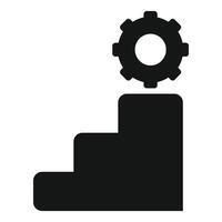 industrial engranaje y pasos icono vector