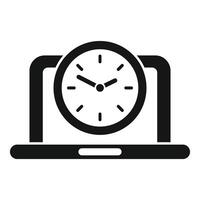 ordenador portátil con reloj icono hora administración concepto vector