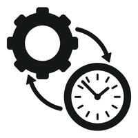 Efficiency concept icon with gear and clock vector