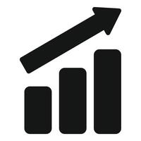 Growth chart with rising arrow vector