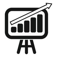 Growth chart icon with upward arrow vector