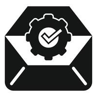 Black and white graphic of a quality check seal on an envelope vector