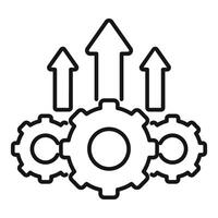 Progress and efficiency concept with gears and arrows vector