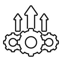 Progreso y eficiencia concepto con engranajes y flechas vector