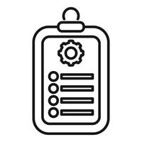 Checklist icon with gear symbol vector