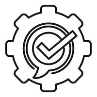 Verified quality control icon in line art style vector