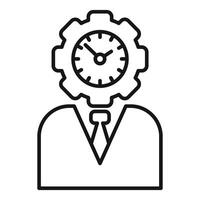 eficiente hora administración concepto icono con reloj. engranaje vector