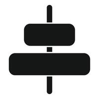 negro igualada icono en blanco antecedentes vector