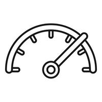 Simple outlined icon of a speedometer suitable for various web and app interfaces vector