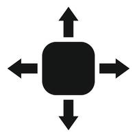 Black directional arrows icon on white background vector