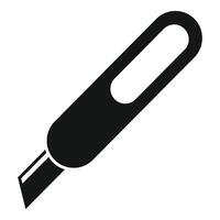 Black and white craft knife icon vector