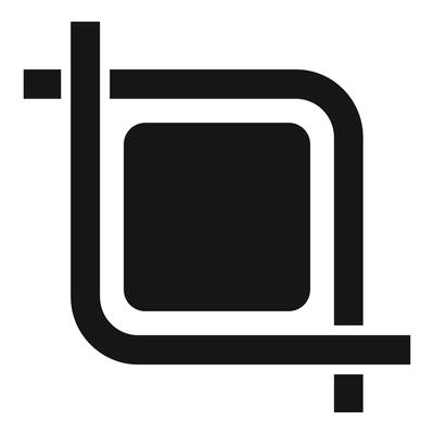Abstract black square spiral icon