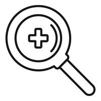 Magnifying glass with plus sign icon vector