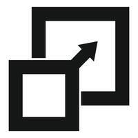 Abstract arrow breaking through square frames concept vector