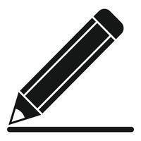 Black pencil icon on white background vector