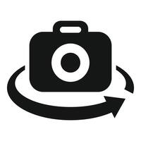 Camera icon with circular arrow vector