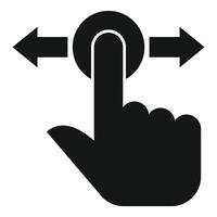 Touch gesture icon for drag or swipe vector
