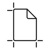 Simple black and white illustration of a paper sheet icon with glowing edges vector