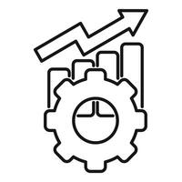 productividad concepto icono con engranaje y reloj vector