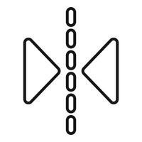 Black outline icon of play and pause button vector