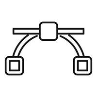 icon of bezier curve tool vector