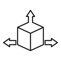 3d cube with directional arrows concept vector