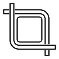 Minimalistic line art square spiral design vector